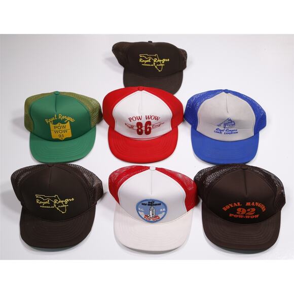 Royal Rangers Lot of 7 Vintage 80s 90s Trucker Hats Pow Wow Florida - Picture 2 of 7